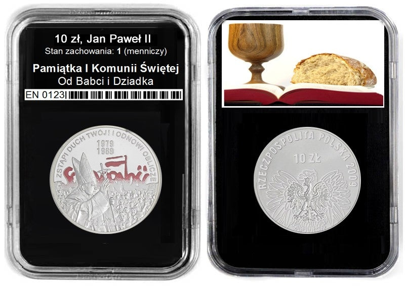 10 zł, Wybory 1989 Jan Paweł II, Pamiątka Komunii Św. dedykacja
