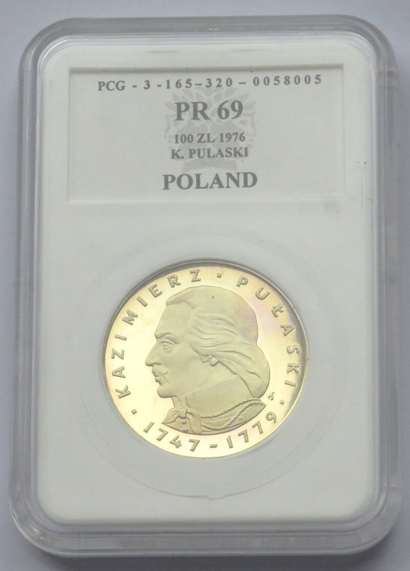 100 zł, Tadeusz Kościuszko, 1976, grading PR 69