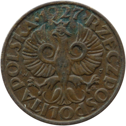 2 grosze II RP, 1927, stan 2