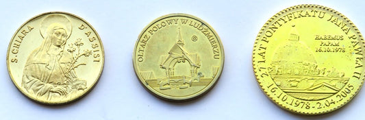 3 medale, Jan Paweł II, św. Franciszek, 2005