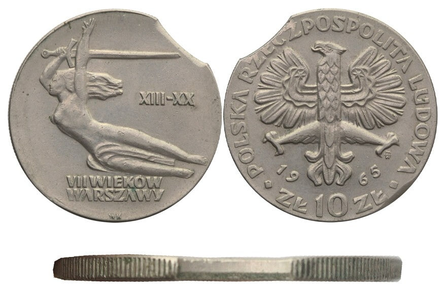 Destrukt, 10 zł Warszawska Nike, 1965, końcówka blachy