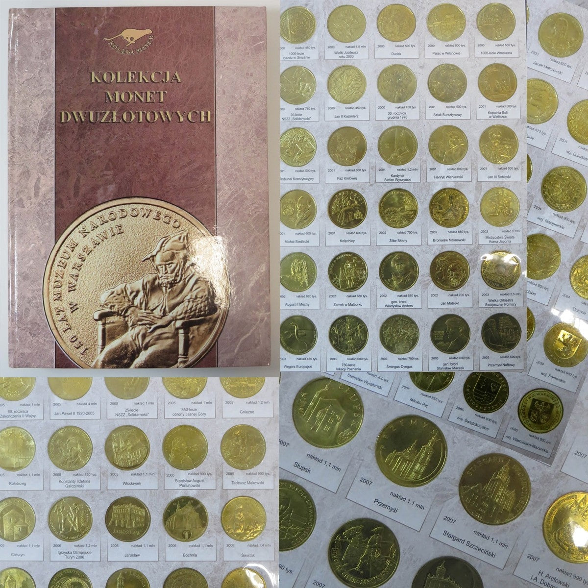 Pełny zestaw monet 2 zł GN 1995-2014, 260 szt. + album