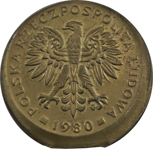 PRL 2 złote 1980 DESTRUKT st.2+