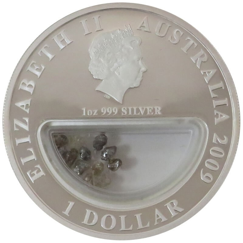 1$, Skarby Australii - Diamenty, Ag 999 + diamenty