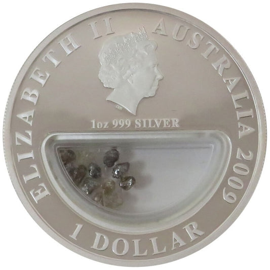 1$, Skarby Australii - Diamenty, Ag 999 + diamenty