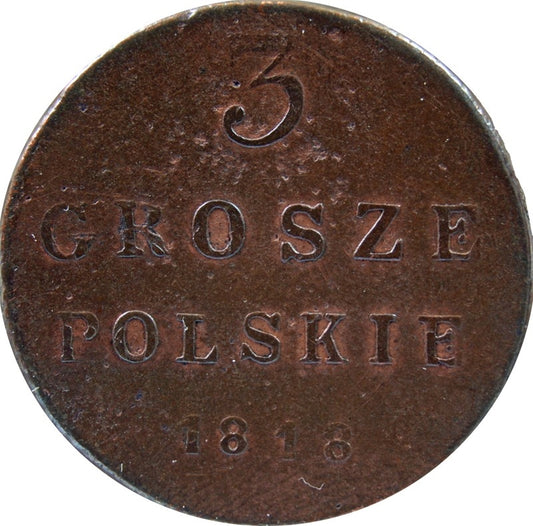 3 grosze. Królestwo Kongresowe 1818