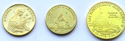 3 medale, Jan Paweł II, św. Franciszek, 2005