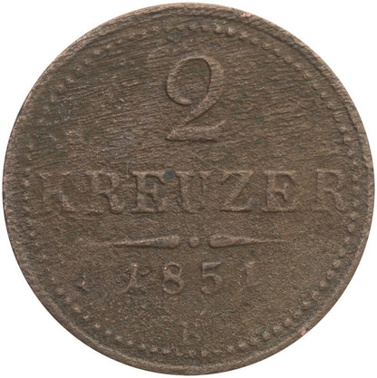 Austria 2 Krajcary 1851 A st. 3-