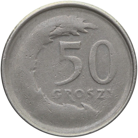 Destrukt, 50 groszy 1995, zanieczyszczony stempel