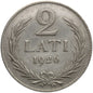 Łotwa 2 łaty, 1926, srebro st. 3