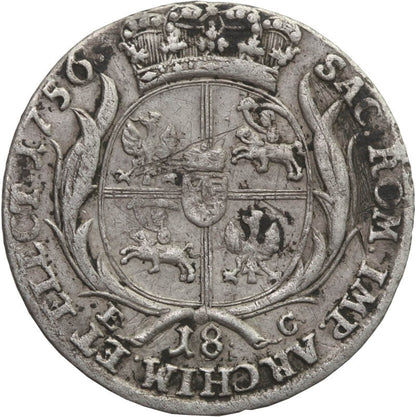 Polska 6 groszy, 1756, August III Sas, st. 3-